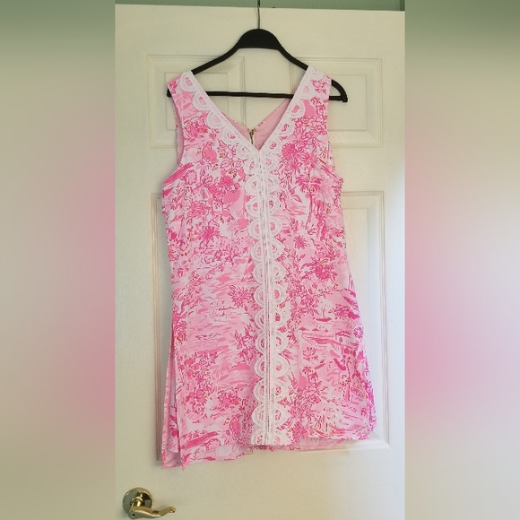 NWT! Size 10. Lilly Pulitzer Ronnie V Neck Romper Peony Pink Seaside Scene. - Picture 4 of 8
